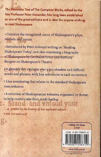 The Complete Works of William Shakespeare: The Alexander Text (Paperback)