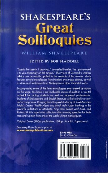 Shakespeare's Great Soliloquies (Paperback)